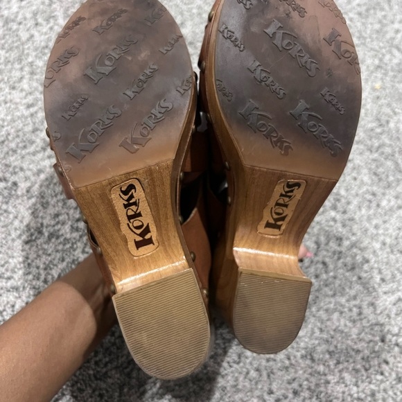 Korks Wynne Clogs Brown Strappy Heels Platform Faux Leather Women’s Size US 7 M - Picture 6 of 10